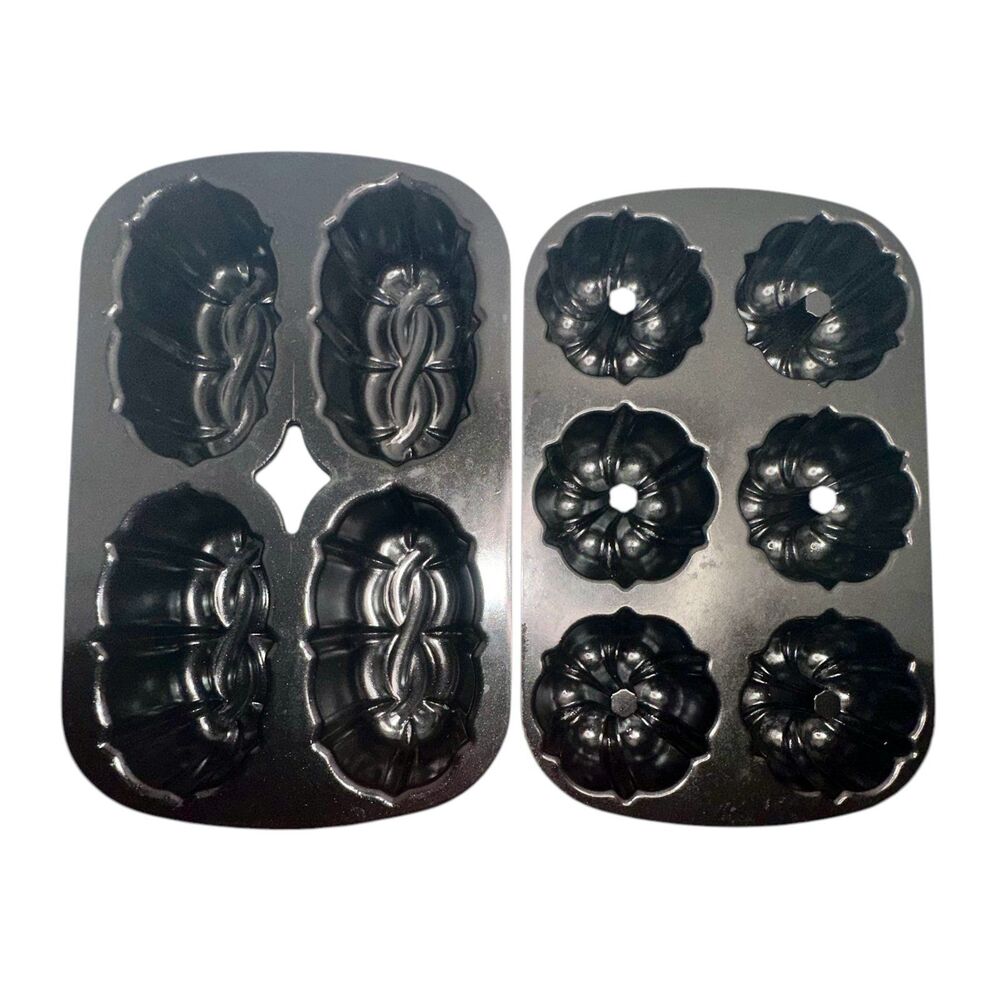 Lot of 2 Nordic Ware Bundt Cake Mini Loaf Pans